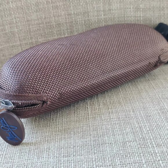 Maui Jim Glasses Case Brown Semi Hard Case Zip Around Case only - Picture 3 of 10